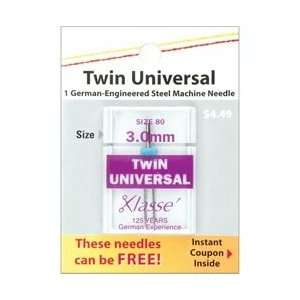  Klasse Twin Universal Machine Needles 3.0mm/80 1/Pkg; 5 
