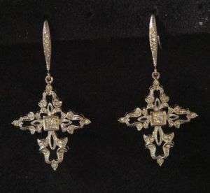 Authentic Nadri Cross Swarovski Crystal Earrings  