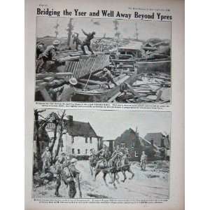  1917 WW1 Yser Bridge British Soldiers Langemarck Horses 