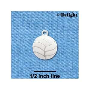  C1069 tlf   Large Volleyball   Silver Plated Charm