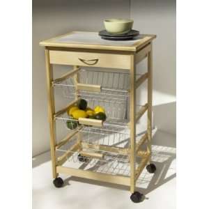  Neu Home Kitchen Cart with Baskets Patio, Lawn & Garden