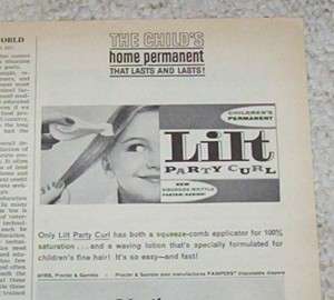 1964   LILT Party Curl perm Girl hair Procter Gamble AD  