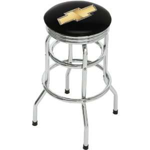 Chevrolet Bowtie Double Ring Barstool with Swivel Triple Chrome Ring 