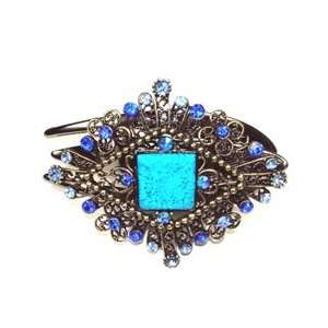    Blue Austrian Rhinestone Victorian Style Hair Clamp Jewelry