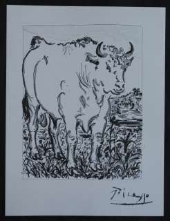   PICASSO  original SIGNED ETCHING   The Beef # on VELLUM  