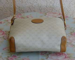Vintage Cream & Tan GG Logo GUCCI Cross Body Bag~Purse  