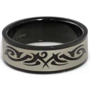  Tribal Design Stainless Steel Ring by BodyPUNKS (RBS 032), in 7.5 (US
