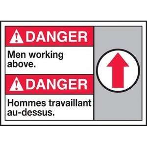 DANGER MEN WORKING ABOVE (W/GRAPHIC) Sign   10 x 14 Plastic