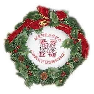    Nebraska Huskers 22 Fiber Optic Holiday Wreath