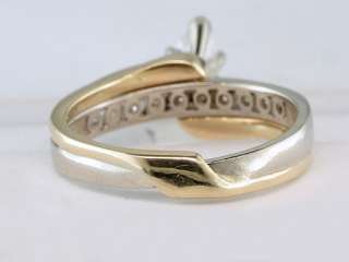   Diamond 14K White & Yellow Gold Engagement & Wedding Ring Bridal Set