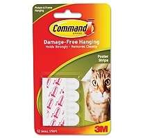 12 White Command Adhesive Poster Strips  