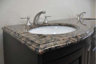   WOOD Vanity Cabinet Bathroom Furniture 1 Baltic Brown Granite Top
