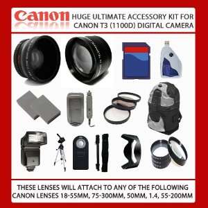  Huge 16GB Ultimate Accessory Kit For Canon EOS Rebel T3 (1100D 