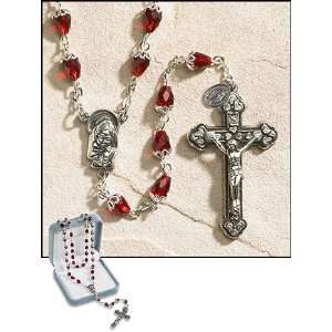  Ruby Red Tears of Mary Rosary 
