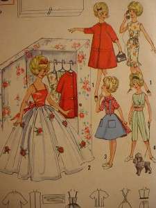 VINTAGE BARBIE KEN TAMMY DOLL CLOTHING SEWING PATTERNS 1950s  