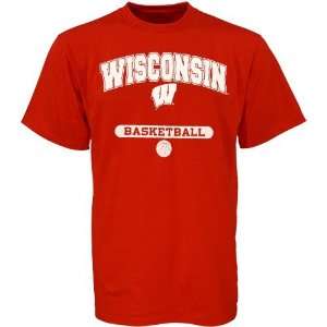  Russell Wisconsin Badgers Cardinal Basketball T shirt 