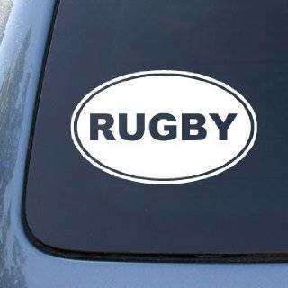 RUGBY EURO OVAL   Vinyl Car Decal Sticker #1738  Vinyl Color White