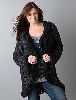 Ruffled sweater coat  Lane Bryant