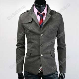 NEW 2011 Mens Fashion Slim Fit Up Collar Designed Coat Jacket 4 Size 2 