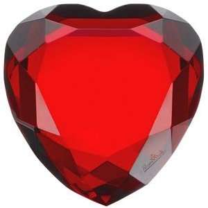  Rosenthal Crystal   Ruby Red   Heart Shaped Faceted Gem 