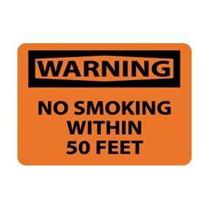 W401AB   Warning, No Smoking Within 50 Feet, 10 X 14, .040 Aluminum 