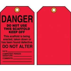  X 3 1/2 Red RV Plastic Scaffold Status Tag Danger Do Not 