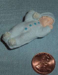 Dollhouse Miniatures Sleeping Baby Boy Sucking Thumb  