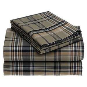  Nautica Rigger Olive Green Compass Plaid King Fitted Sheet 