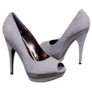 Womens Paris Hilton Roxy Grey Croco Suede Shoes 