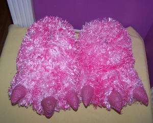 PINK FEET PAW CLAW SLIPPERS/SHOES PUSH LADIES 5 6 S  