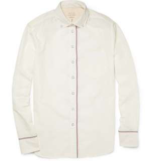   shirts  Plain shirts  Striped Button Down Collar Cotton Shirt