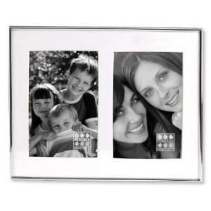   Silver Metallic Trimmed Double Picture Frame 4x6