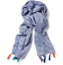 etro tasseled linen scarf