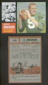 1962 Topps 115 Sonny Jurgensen Philadelphia Eagle NM OC  