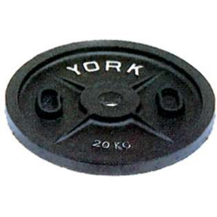 York Barbell York Calibrated Olympic Plate   Black 20 kg 