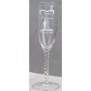 Personalized Champagne Twisted Stem Flute (16 per order) Wedding 