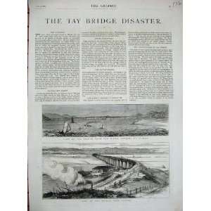  1880 Tay Bridge Scotland Railway Train Transport Print 