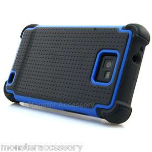 Aqua Blue X Shield Hard Case Gel Cover For Samsung Galaxy S2 (AT&T 