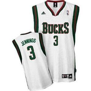 Milwaukee Bucks #3 Brandon Jennings White Jersey  Sports 