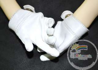 Full Finger Leather Gloves White for Volks SD13 Boy  