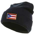 PUERTO RICO BLACK FLAG COUNTRY EMBROIDERY EMBROIDED CAP HAT BEANIE 