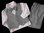 NEW Boys 4pcs Formal Suit Set (Vest Shirt Ti​e Pants) Size 000 