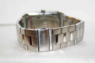FOSSIL Men Stainless Steel Diamond Black Dial Dress FS4477 Watch Tin 