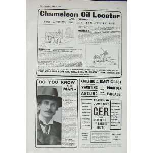  1907 Chameleon Oil G.E.R Train Warings Furniture Dining 