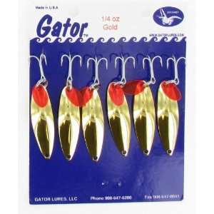  Gator Lures LLC Gator Spoon 1/4oz  Gold (6 per card) #25G 
