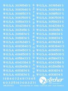 Vehicle specific US registration codes (stencil style)  