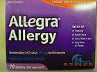 new factory sealed allegra allergy 70 tablets 180mg indoor outdoor