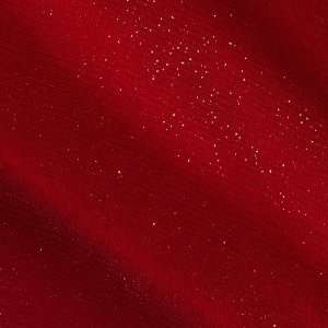 58 Wide Sparkle Chiffon Knit Red/Gold Fabric By The Yard 