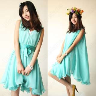 Summer Chiffon Dress Fairy Korean Womens Bottoming Skirt Vest Dress 