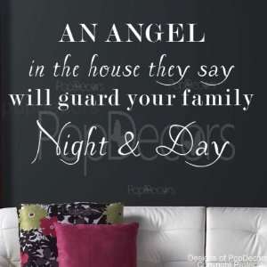   PopDecors Design. AN ANGEL in the house words decals